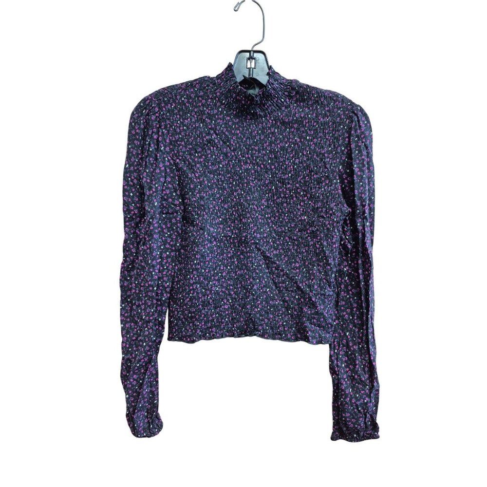 Women's Long-Sleeve High-Neck Blouse Size Small